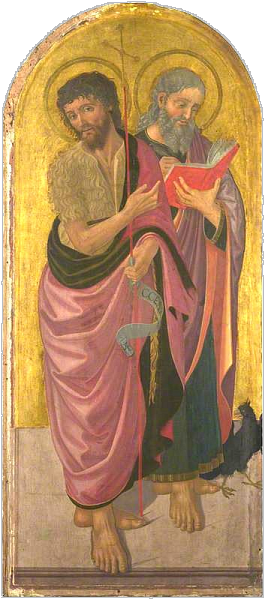 Gemälde von Zanobi Machiavelli: Johannes der Täufer und der Evangelist Johannes.